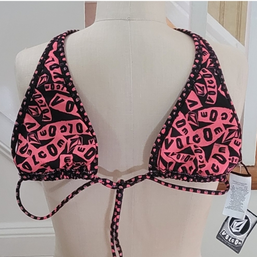 VOLCOM Triangle Bikini Top Size Medium New With Tag 2 Patterns - Picture 3 of 7